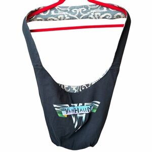 Van Halen Grateful Threads Fabric Tote Bag Hobo Sling Black Lined inside pocket